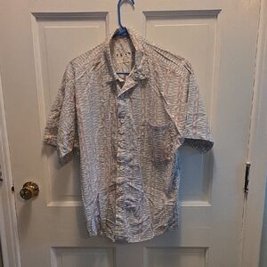 Fila Men's Casual Button-Down Shirt - Gray and White